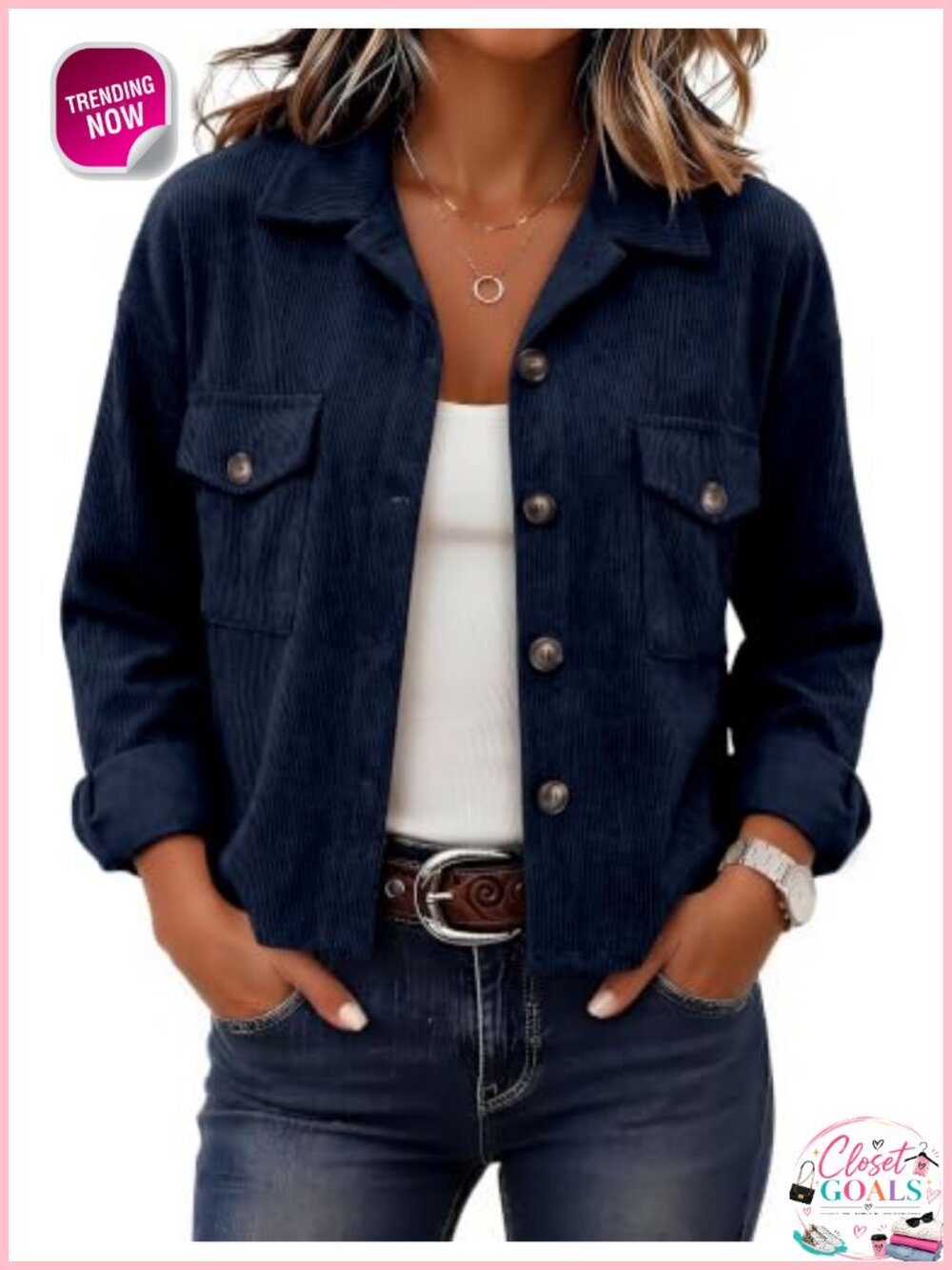 Cropped Plaid Shacket Button Down Corduroy Jacket Fall Winter Coat